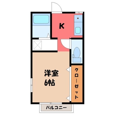 宇都宮駅 バス16分  陽西中学校前下車：停歩6分 1階の物件間取画像